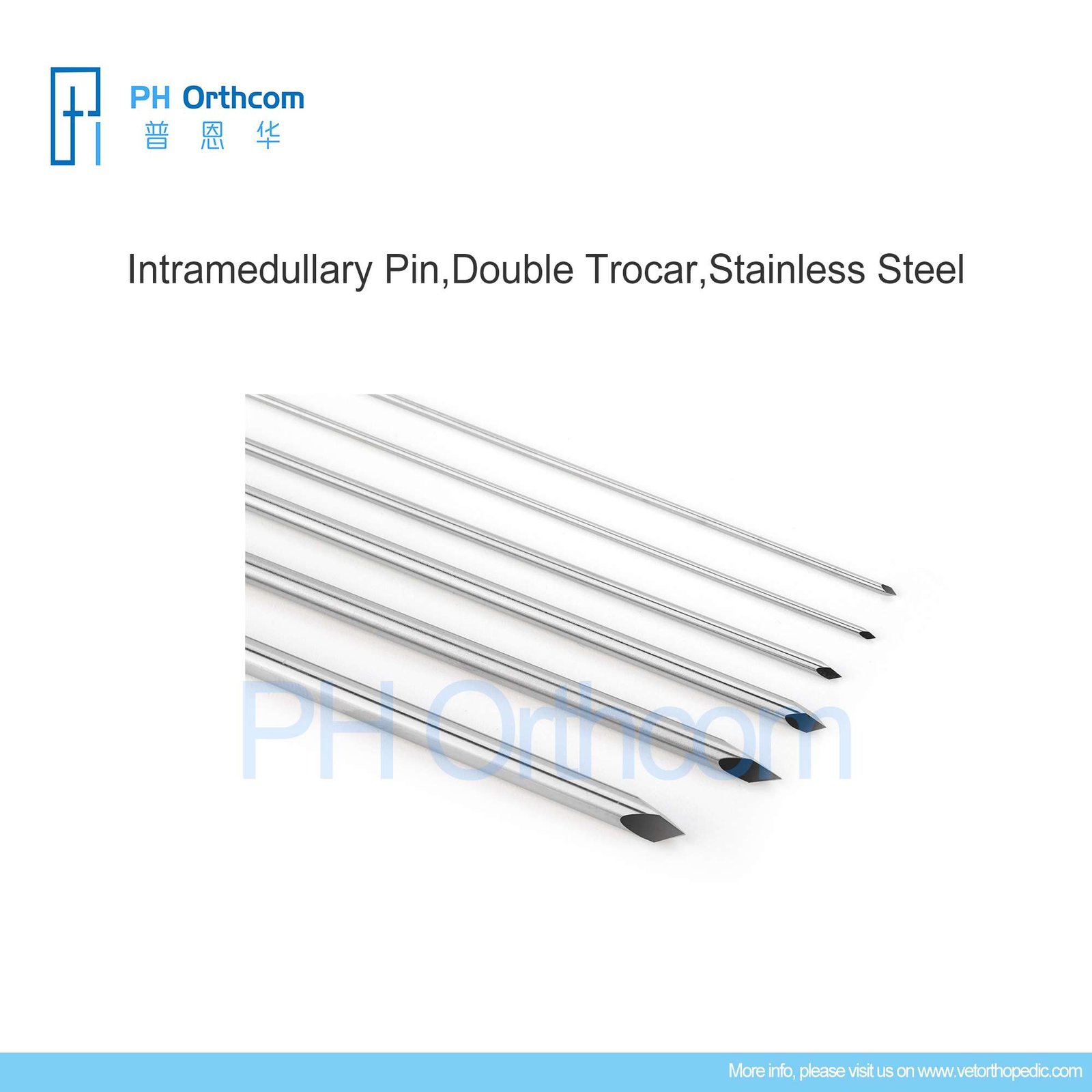 Intramedularry Pin Intramedullary Pin, Double Trocar, Stainless Steel, 10pcs/package - PH ...